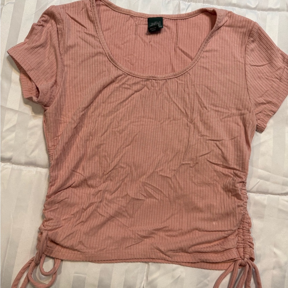 Wild Fable Blush Ribbed Short Sleeve Tee